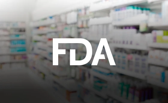 A pharmacy alley and the FDA logo.